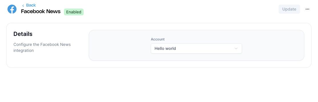 Facebook account selection