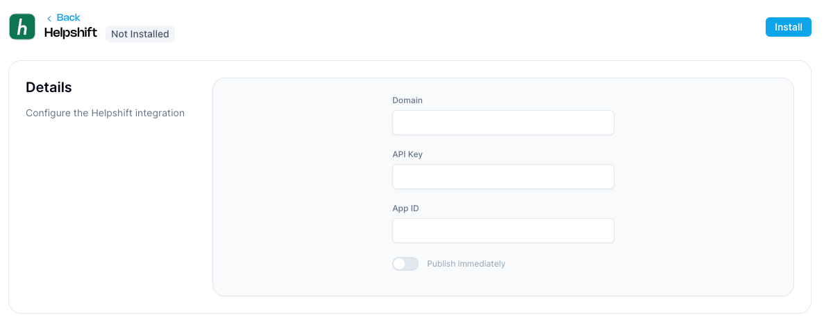 Helpshift Configuration