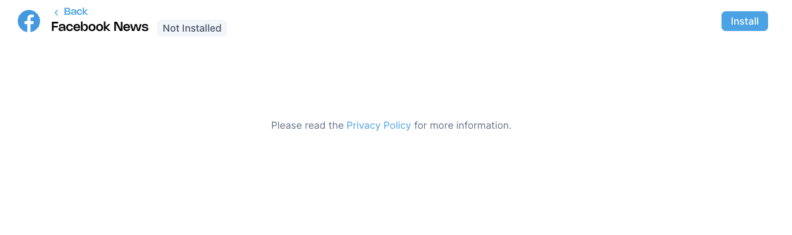 Facebook News plugin installation